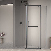 RGW Passage Душевой уголок 80х90х195h см, Easy Clean, стекло прозрачное 6 мм, цвет: черный матовый 35089189-14