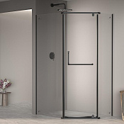 RGW Passage Душевой уголок 90х100х195h см, Easy Clean, стекло прозрачное 6 мм, цвет: черный матовый 35089190-14