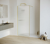 RGW Душевое ограждение walk-in, Easy Clean 100х195h см, стекло рифленое 8 мм, цвет: золото брашир. 06100810-156
