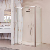 RGW Passage Душевой уголок 110х100х195h см, Easy Clean, стекло прозрачное 6 мм, цвет: хром глянцевый 350807810-11