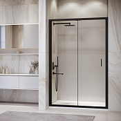 RGW Passage Душевая дверь в нишу Easy Clean, 80х190h см, стекло прозрачное 5 мм, цвет: черный мат. 06082108-14