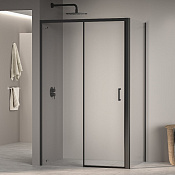 RGW Passage Душевой уголок 120х100х195h см, Easy Clean, стекло прозрачное 6 мм, цвет: черный матовый 350817720-14