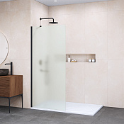 RGW Душевое ограждение walk-in, Easy Clean 140х195h см, стекло матовое 8 мм, цвет: черный матовый 351011014-24