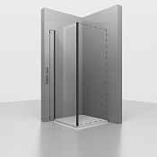 RGW Боковая стенка, Easy Clean, 100х200h см, стекло прозрачное 6 мм, цвет: черный матовый 352253100-14