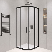 RGW Passage Душевой уголок 100х100х190h см, Easy Clean, стекло прозрачное 6 мм, цвет: черный матовый 02085100-14