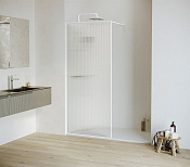 RGW Душевое ограждение walk-in, Easy Clean 120х195h см, стекло рифленое 8 мм, цвет: белый матовый 06100812-155