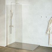 RGW Душевое ограждение walk-in, Easy Clean, 100х195h см, стекло прозрачное 6 мм, цвет: белый мат. 35100210-15