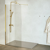RGW Душевое ограждение walk-in, Easy Clean, 120х195h см, стекло прозрачное 8 мм, цвет: золото браш. 351001012-16