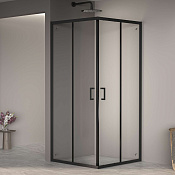 RGW Passage Душевой уголок 100х100х195h см, Easy Clean, стекло прозрачное 6 мм, цвет: черный матовый 350803000-14