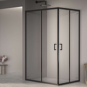 RGW Passage Душевой уголок 80х120х195h см, Easy Clean, стекло прозрачное 6 мм, цвет: черный матовый 3508104082-14