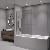 RGW Screens Шторка на ванну, Easy Clean, 100х140h см, стекло прозрачное 6 мм, цвет: хром глянцевый 03111110-11