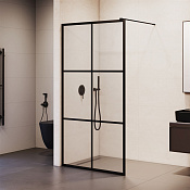 RGW Душевое ограждение walk-in, Easy Clean, 120х200h см, стекло прозрачное 8 мм, цвет: черный мат. 32101112-84