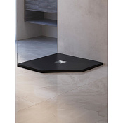 RGW Stone Tray Поддон для душа из композита, 80х80х2,5h см, цвет: графит матовый 16155088-02