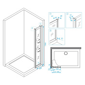 RGW Боковая стенка, Easy Clean 30х195h см, стекло прозрачное 8 мм, цвет: хром глянцевый 03064230-11