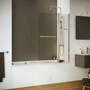 RGW Screens Шторка на ванну, Easy Clean, 100х150h см, стекло прозрачное 6 мм, цвет: хром глянцевый 03111210-11