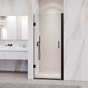 RGW Passage Душевая дверь в нишу, Easy Clean, 80х195h см, стекло прозрачное 6 мм, цвет: черный мат. 41080608-14