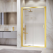 RGW Passage Душевая дверь в нишу, Easy Clean, 170х195h см, стекло прозрачное 6 мм, цвет: золото браш 41081417-16