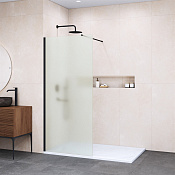RGW Душевое ограждение walk-in, Easy Clean 110х195h см, стекло матовое 6 мм, цвет: черный матовый 35100211-24