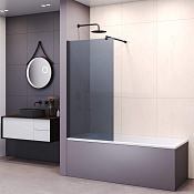 RGW Screens Шторка на ванн, Easy Clean 70х149h см, стекло тонированное 6 мм, цвет: черный матовый 351105007-34