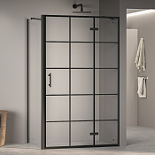 RGW Passage Душевой уголок 120х100х195h см, Easy Clean, стекло прозрачное 6 мм, цвет: черный матовый 41087720-084R