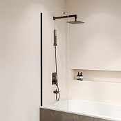 RGW Screens Шторка на ванну, Easy Clean, 50х150h см, стекло прозрачное 8 мм, цвет: черный матовый 35110562850-14