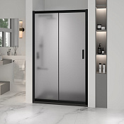 RGW Passage Душевая дверь в нишу, Easy Clean 120х195h см, стекло матовое 6 мм, цвет: черный матовый 350801612-24