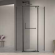 RGW Passage Душевой уголок 80х80х195h см, Easy Clean, стекло прозрачное 6 мм, цвет: черный матовый 35088188-14