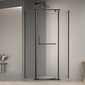 RGW Passage Душевой уголок 120х120х195h см, Easy Clean, стекло прозрачное 6 мм, цвет: черный матовый 35088122-14