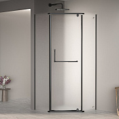 RGW Passage Душевой уголок 120х120х195h см, Easy Clean, стекло матовое 6 мм, цвет: черный матовый 35088122-24