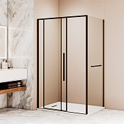 RGW Stilvoll Душевой уголок 120х100х195h см, Easy Clean, стекло прозрачное 6 мм, цвет: черный мат 323242120-014