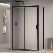 RGW Passage Душевой уголок 120х120х195h см, Easy Clean, стекло прозрачное 6 мм, цвет: черный матовый 35087622-14