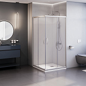 RGW Dolphin Душевой уголок 80х80х185h см, универсальный, стекло прозрачное 4 мм, цвет: хром глянец 41933188-11