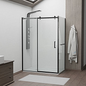 RGW Tornado Душевой уголок 150х100х195h см, Easy Clean, стекло прозрачное 8 мм, цвет: черный матовый 020744150-14