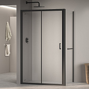 RGW Passage Душевой уголок 110х80х195h см, Easy Clean, стекло прозрачное 6 мм, цвет: черный матовый 4108741118-14