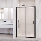 RGW Passage Душевая дверь в нишу, Easy Clean, 140х195h см, стекло прозрачное 6 мм, цвет: черный мат. 350801714-14