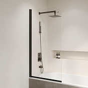 RGW Screens Шторка на ванну, Easy Clean, 70х150h см, стекло прозрачное 6 мм, цвет: черный матовый 351100907-14