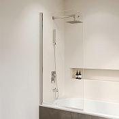 RGW Screens Шторка на ванну, Easy Clean, 80х150h см, стекло прозрачное 6 мм, цвет: хром глянцевый 351100908-11