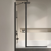 RGW Screens Шторка на ванну, Easy Clean 110х140h см, стекло прозрачное 6 мм, цвет: черный матовый 351101111-14