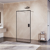 RGW Душевое ограждение walk-in, Easy Clean 100х200h см, стекло прозрачное 8 мм, цвет: черный матовый 35101710-84