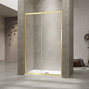 RGW Passage Душевая дверь в нишу, Easy Clean, 130х195h см, стекло прозрачное 6 мм, цвет: золото браш 030811413-16