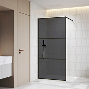 RGW Душевое ограждение walk-in универ., 120х200h см, стекло тонированное 8 мм, цвет: черный матовый 06100912-34