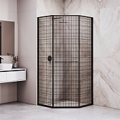 RGW Душевой уголок 80х120х200h см, Easy Clean, стекло с рисунком 8 мм, цвет: черный матовый 33328282-244L