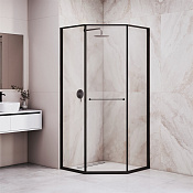 RGW Душевой уголок 80х120х200h см, Easy Clean, стекло прозрачное 8 мм, цвет: черный матовый 33328282-14L