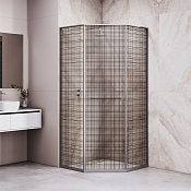 RGW Душевой уголок 80х120х200h см, Easy Clean, стекло с рисунком 8 мм, цвет: серый матовый 33328282-2410R