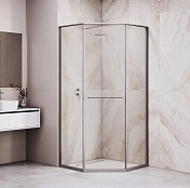 RGW Душевой уголок 100х100х200h см, Easy Clean, стекло прозрачное 8 мм, цвет: серый матовый 33328200-110L