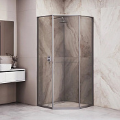 RGW Душевой уголок 90х90х200h см, Easy Clean, стекло тонированное 8 мм, цвет: серый матовый 33328299-310L
