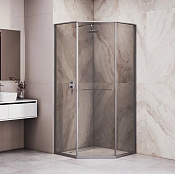 RGW Душевой уголок 100х100х200h см, Easy Clean, стекло тонированное 8 мм, цвет: серый матовый 33328200-310L