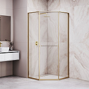 RGW Душевой уголок 90х90х200h см, Easy Clean, стекло прозрачное 8 мм, цвет: золото брашированное 33328299-16L