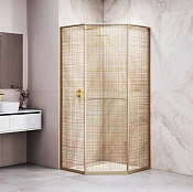 RGW Душевой уголок 80х120х200h см, Easy Clean, стекло с рисунком 8 мм, цвет: золото брашированное 33328282-266R