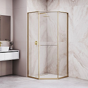 RGW Душевой уголок 100х100х200h см, Easy Clean, стекло прозрачное 8 мм, цвет: золото брашированное 33328200-16R